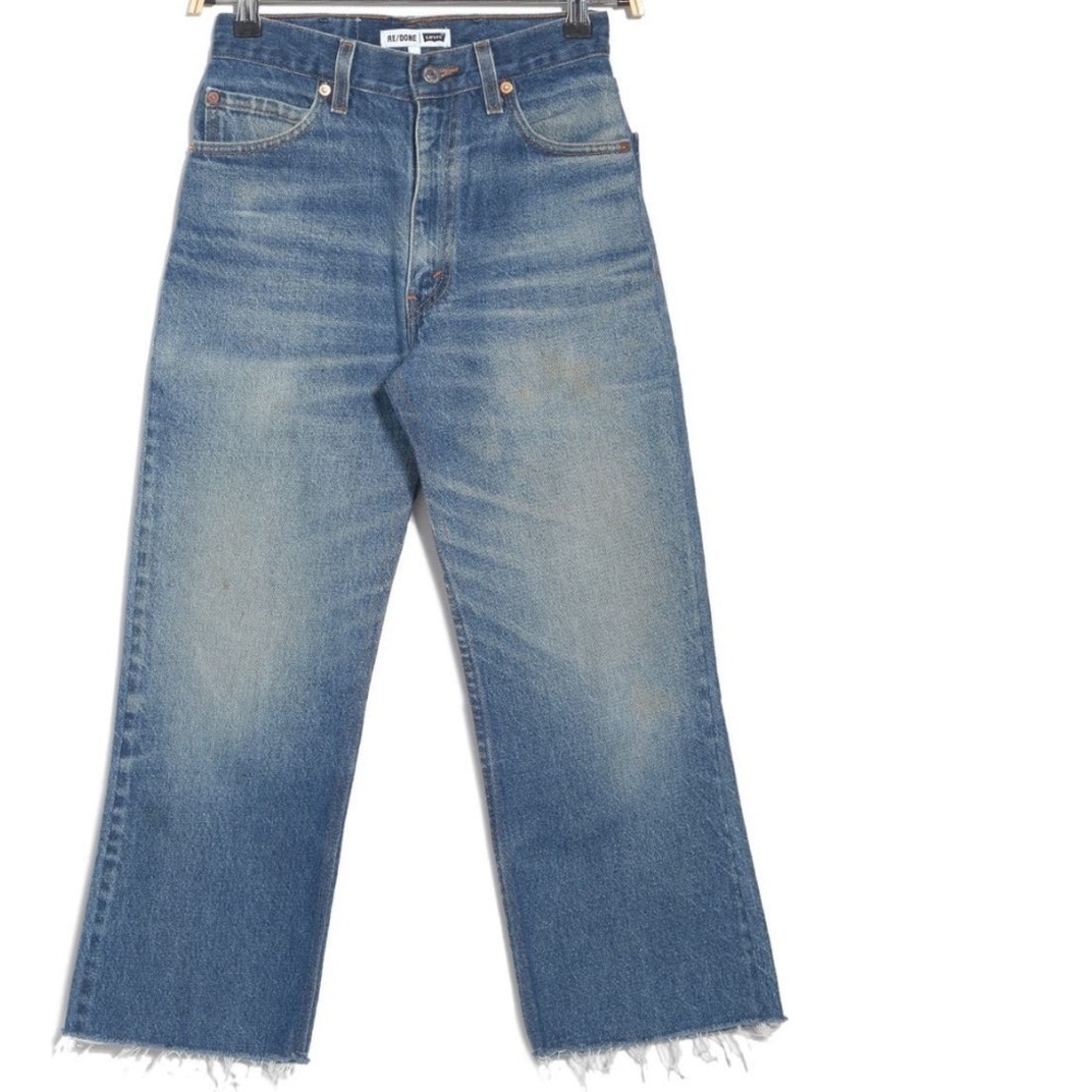 New Re/Done X levi’s 70’s super crop boot - indigo size 26 - Picture 1 of 14